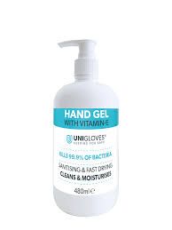 Uniglove Hand Sanitiser Gel Pump Top 480ml