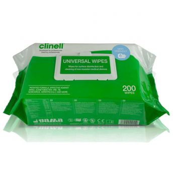 Clinell Disinfecting Hand/Surface Wipes (200)