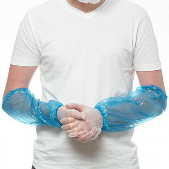 Disposable Arm Sleeves Plastic Blue 100