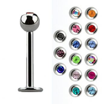 Stainless Mixed Jewel Labret Studs 1.6mm