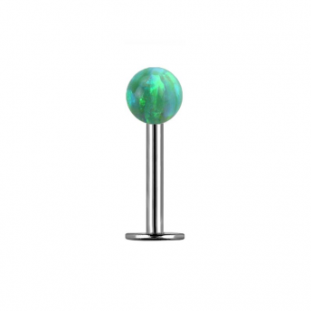 Opal Titanium Labret Studs 1.2mm - Green