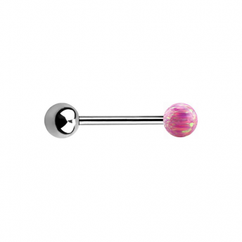 Single Opal Titanium Barbells 1.6mm - Pink
