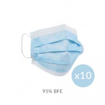 Face Mask 3 ply Medical Blue (x10)